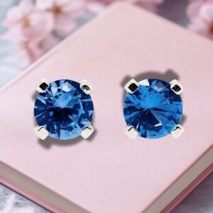 Dazzling Sapphire Blue Stud Earrings